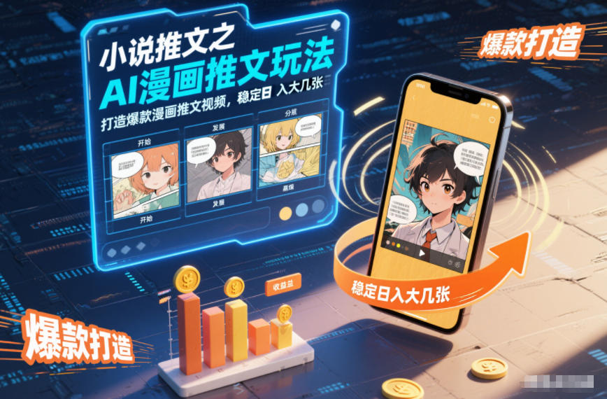 小说推文之AI漫画推文玩法，打造爆款漫画推文视频，稳定日入大几张-时光云网创