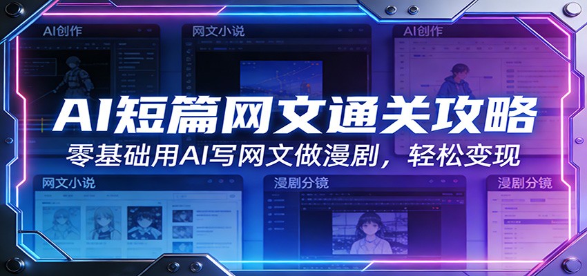 AI短篇网文通关攻略：零基础用AI写网文做漫剧，轻松变现-时光云网创