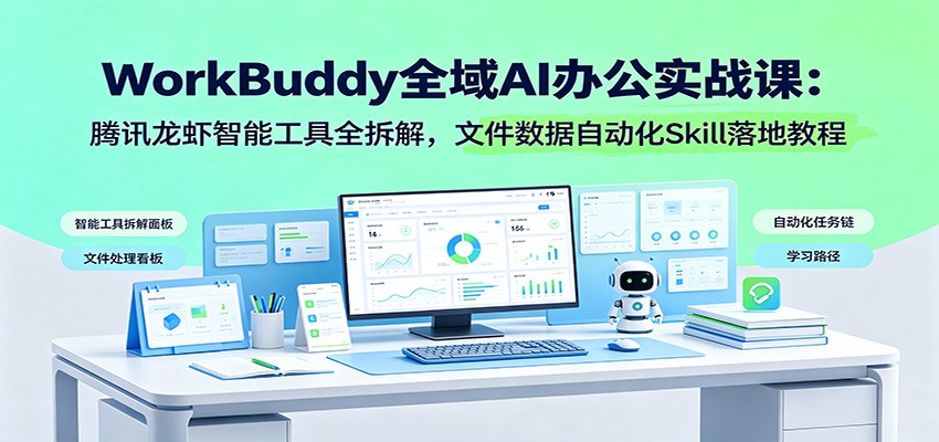 WorkBuddy全域AI办公实战课：腾讯龙虾智能工具全拆解，文件数据自动化Skill落地教程-时光云网创