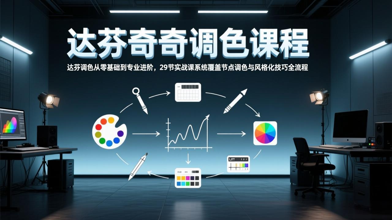 达芬奇调色从零基础到专业进阶，29节实战课系统覆盖节点调色与风格化技巧全流程-时光云网创