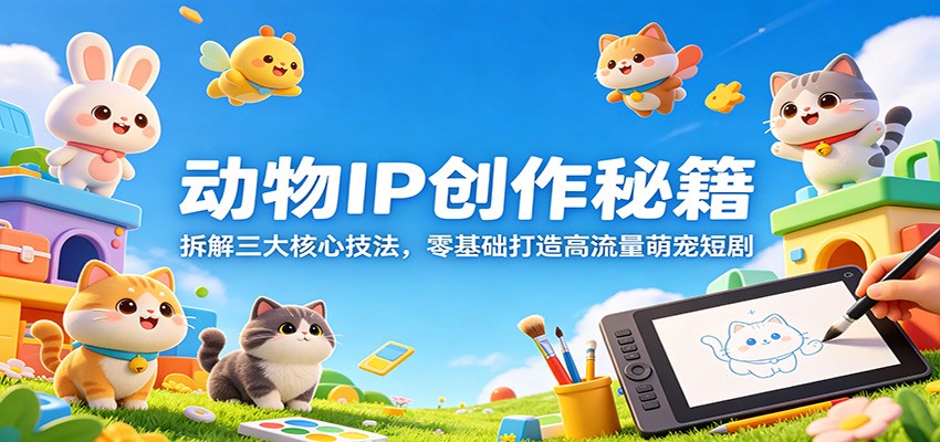 动物IP创作秘籍：拆解三大核心技法，零基础打造高流量萌宠短剧-时光云网创
