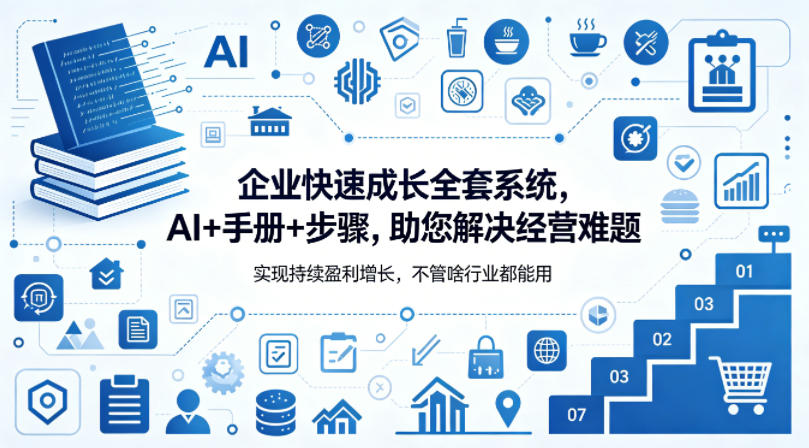企业快速成长全套系统，AI+手册+步骤，助您解决经营难题，实现持续盈利增长，不管啥行业都能用-时光云网创