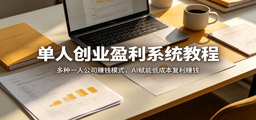 单人创业盈利系统教程：多种一人公司赚钱模式，AI赋能低成本复利赚钱-时光云网创