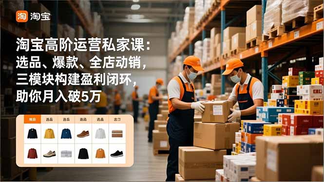 淘宝高阶运营私家课：选品、爆款、全店动销，三模块构建盈利闭环，助你月入破5万(更新12月-时光云网创