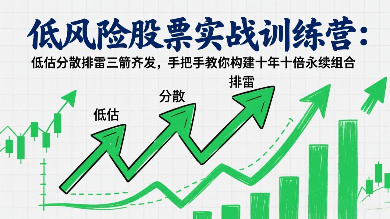 低风险股票实战训练营：低估分散排雷三箭齐发，手把手教你构建十年十倍永续组合-时光云网创