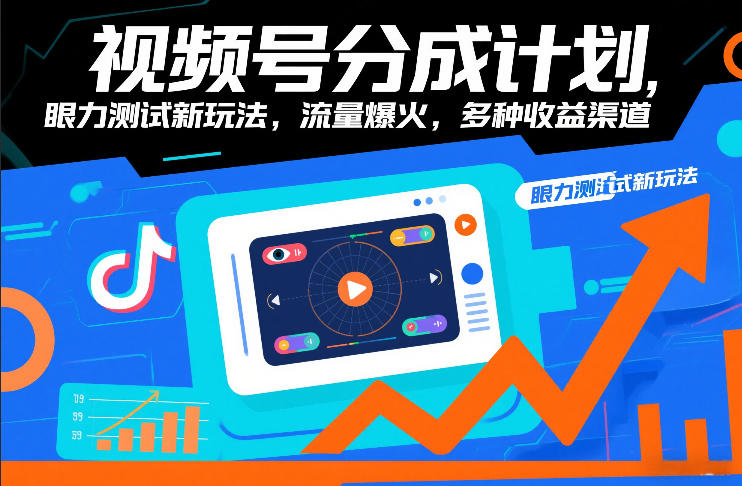 视频号分成计划，眼力测试新玩法，流量爆火，多种收益渠道-时光云网创