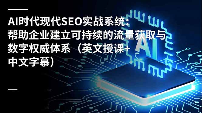 AI时代现代SEO实战系统：帮助企业建立可持续的流量获取与数字权威体系(英文授课+中文字幕-时光云网创