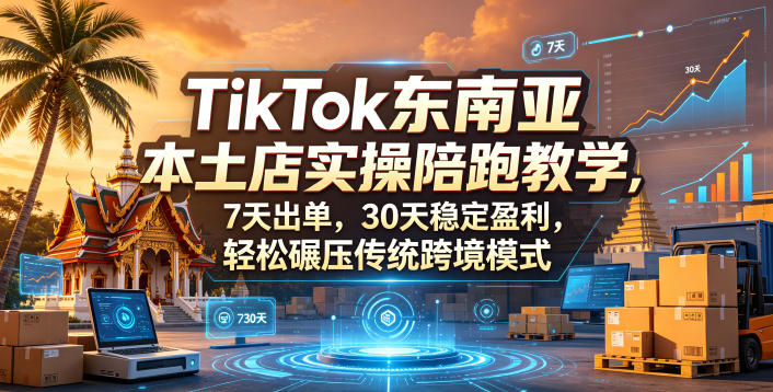 TikTok东南亚本土店实操陪跑教学,7天出单,30天稳定盈利,轻松碾压传统跨境模式(更新0516)-时光云网创