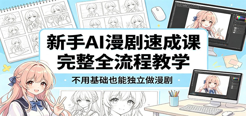 新手AI漫剧速成课：完整全流程教学，不用基础也能独立做漫剧-时光云网创