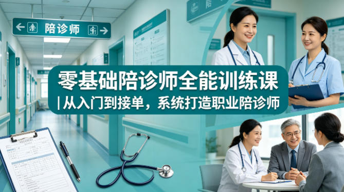零基础陪诊师全能训练课｜从入门到接单，系统打造职业陪诊师-时光云网创