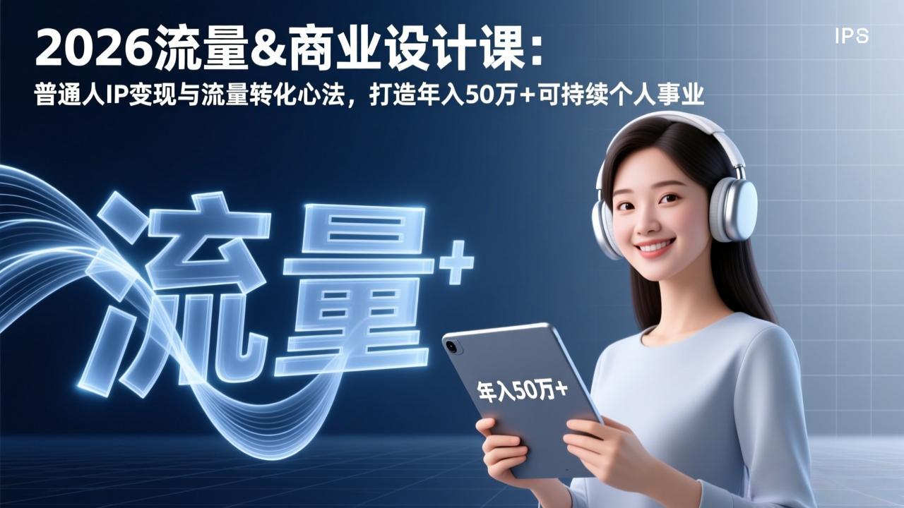 2026流量&商业设计课：普通人IP变现与流量转化心法，打造年入50万+可持续个人事业-时光云网创