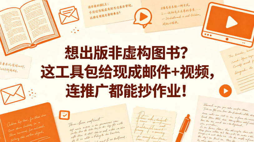想出版非虚构图书？这工具包给现成邮件+视频，连推广都能抄作业！【原创双语字幕】-时光云网创