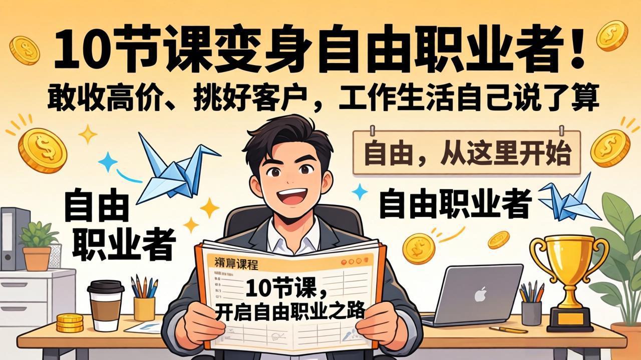 10 节课变身自由职业者！敢收高价、挑好客户，工作生活自己说了算-时光云网创