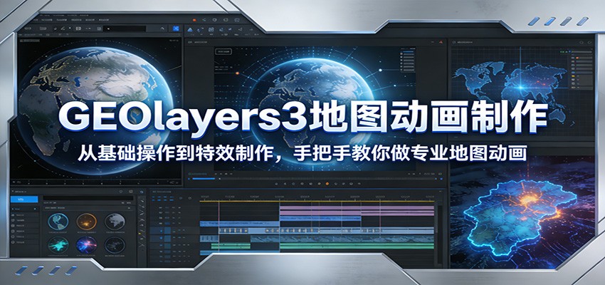 GEOlayers3地图动画制作：从基础操作到特效制作，手把手教你做专业地图动画-时光云网创