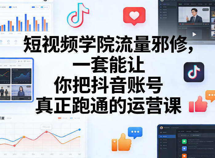 短视频学院流量邪修，一套能让你把抖音账号真正跑通的运营课-时光云网创