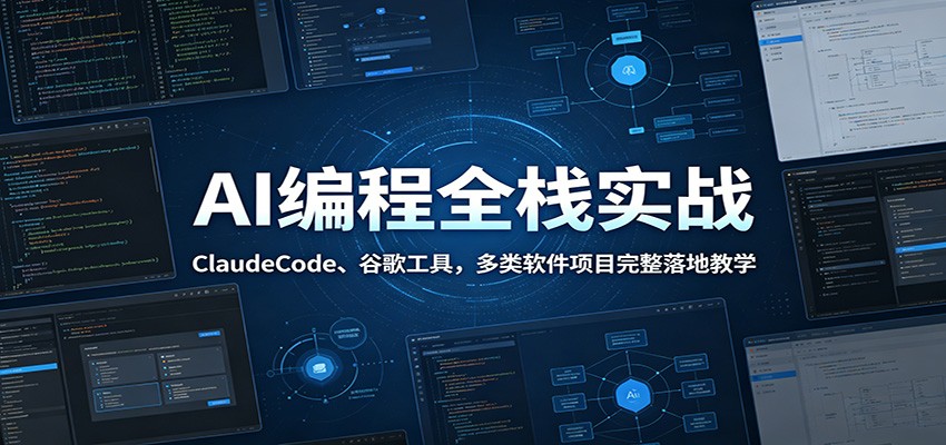 AI编程全栈实战：ClaudeCode、谷歌工具，多类软件项目完整落地教学-时光云网创