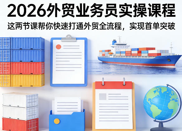 2026外贸业务员实操课程，这两节课帮你快速打通外贸全流程，实现首单突破-时光云网创