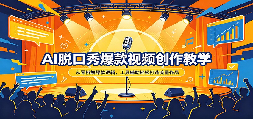 AI脱口秀爆款视频创作教学：从零拆解爆款逻辑，工具辅助轻松打造流量作品-时光云网创