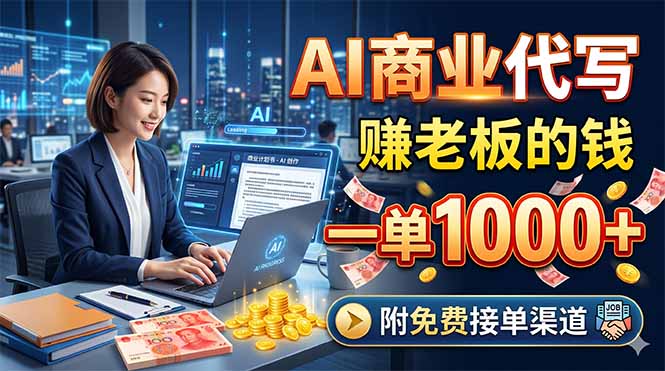 AI商业代写，赚老板的钱，一单1000+，附免费接单渠道-时光云网创