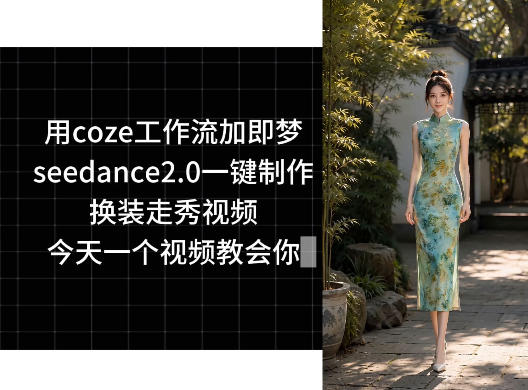 用coze工作流加即梦seedance2.0一键制作换装走秀视频,今天一个视频教会你-时光云网创