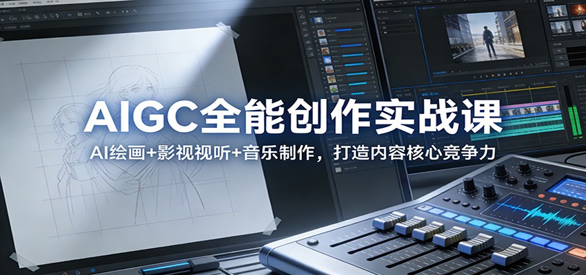 AIGC全能创作实战课：AI绘画+影视视听+音乐制作，打造内容核心竞争力-时光云网创