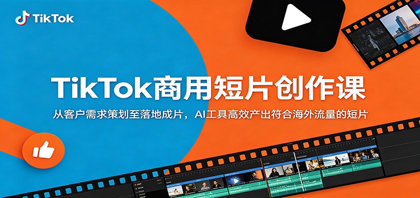 TikTok商用短片创作课：从客户需求策划至落地成片，AI工具高效产出符合海外流量的短片-时光云网创