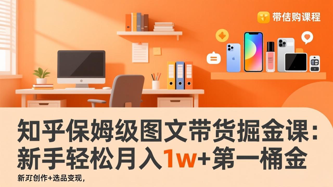 知乎保姆级图文带货掘金课：账号打造+爆文创作+选品变现，新手轻松月入1w+第一桶金-时光云网创
