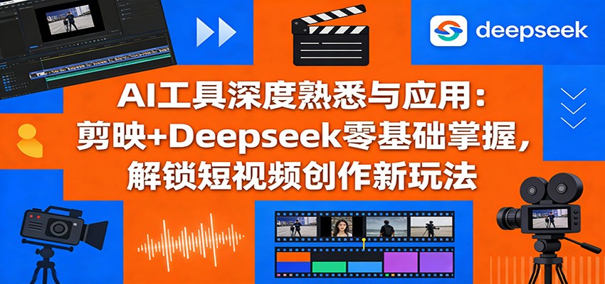 AI工具深度熟悉与应用：剪映+Deepseek零基础掌握，解锁短视频创作新玩法-时光云网创