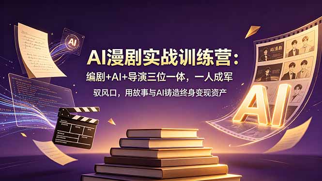 AI漫剧实战训练营：编剧+AI+导演三位一体，一人成军 驭风口，用故事与AI铸造终身变现资产-时光云网创