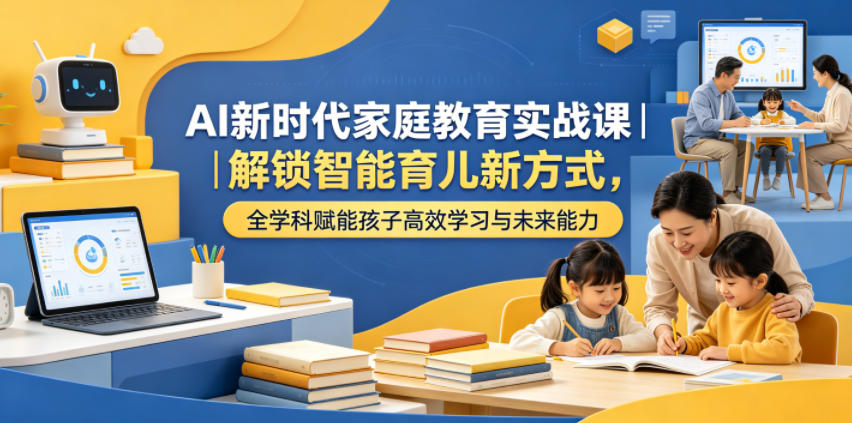 AI新时代家庭教育实战课|解锁智能育儿新方式,全学科赋能孩子高效学习与未来能力-时光云网创