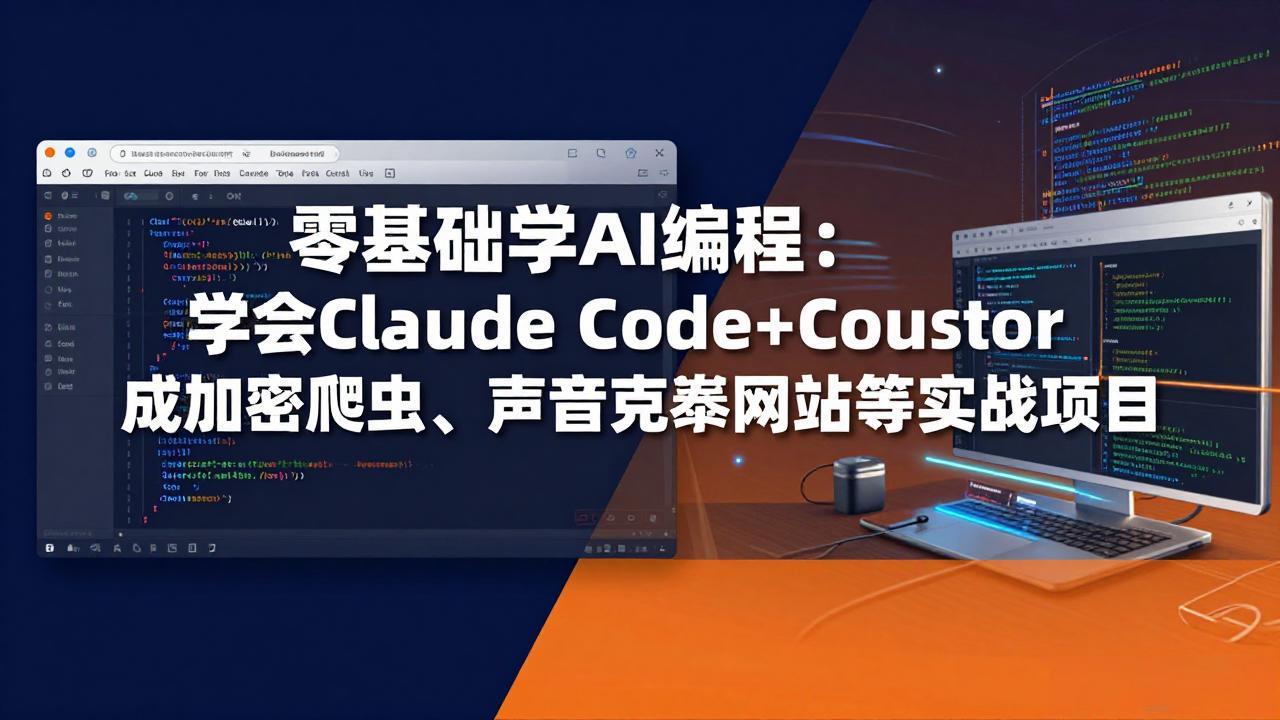 零基础学AI编程：学会Claude Code+Cursor完成加密爬虫、声音克隆网站等实战项目-时光云网创