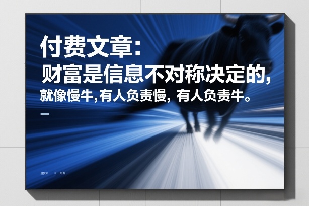 付费文章：财富是信息不对称决定的，就像慢牛，有人负责慢，有人负责牛-时光云网创