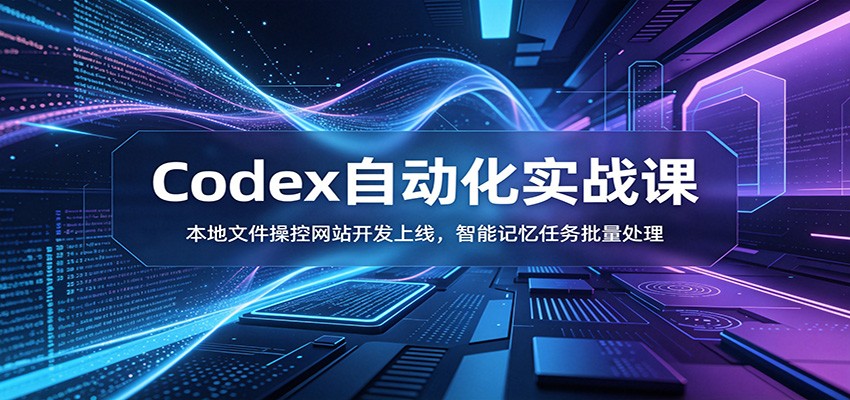 Codex自动化实战课：本地文件操控网站开发上线，智能记忆任务批量处理-时光云网创