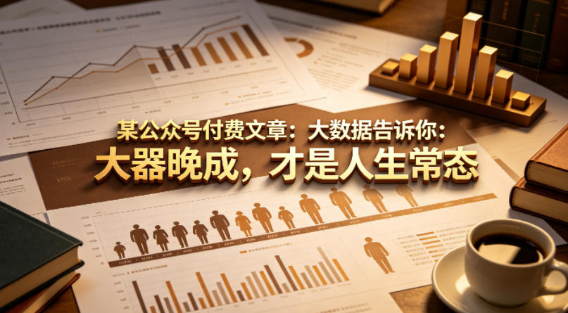 某公众号付费文章：大数据告诉你：大器晚成，才是人生常态-时光云网创