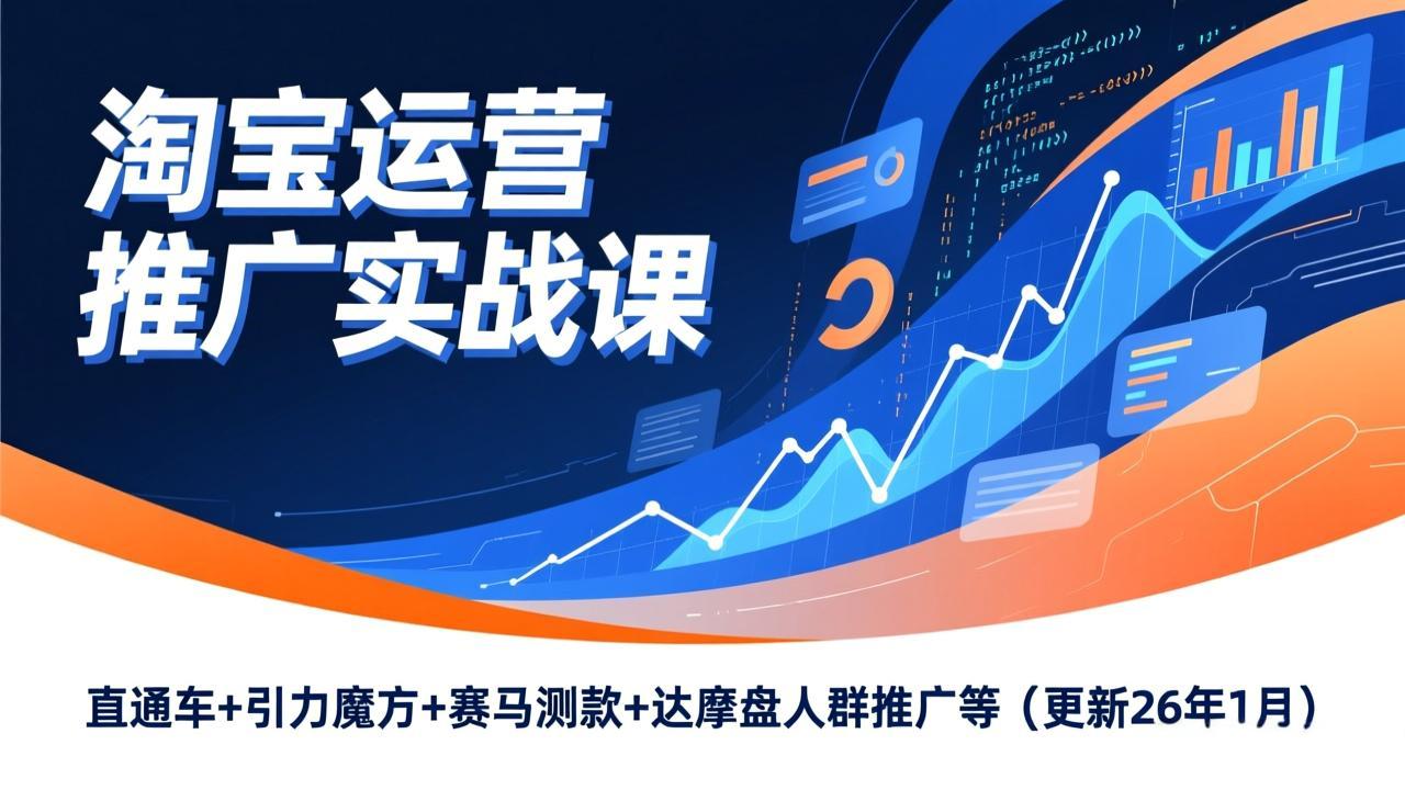 淘宝运营推广实战课，直通车+引力魔方+赛马测款+达摩盘人群推广等(更新26年1月-时光云网创