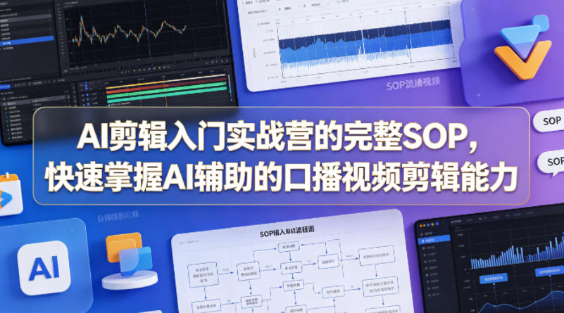 AI剪辑入门实战营的完整SOP，快速掌握AI辅助的口播视频剪辑能力-时光云网创