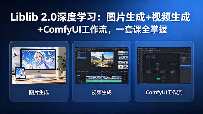 Liblib 2.0深度学习：图片生成+视频生成+ComfyUI工作流，一套课全掌握-时光云网创