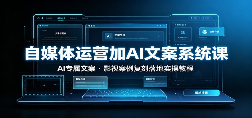 自媒体运营加AI文案系统课：：AI专属文案，影视案例复刻落地实操教程-时光云网创