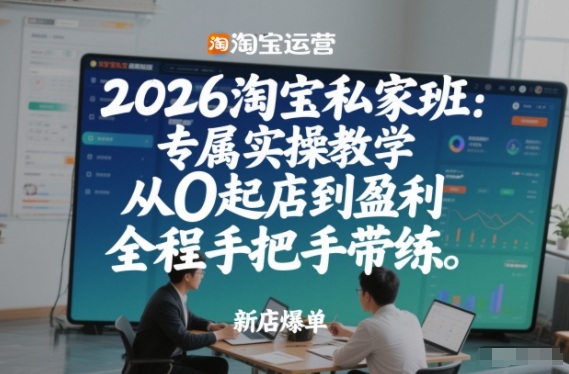 2026淘宝私家班：专属实操教学，从0起店到盈利，全程手把手带练(更新26年2月)-时光云网创