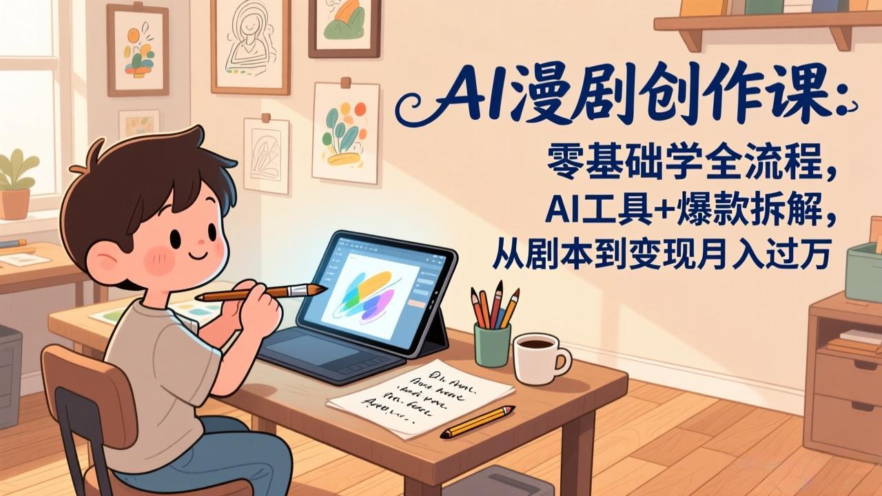AI漫剧创作课：零基础学全流程，AI工具+爆款拆解，从剧本到变现月入过万-时光云网创
