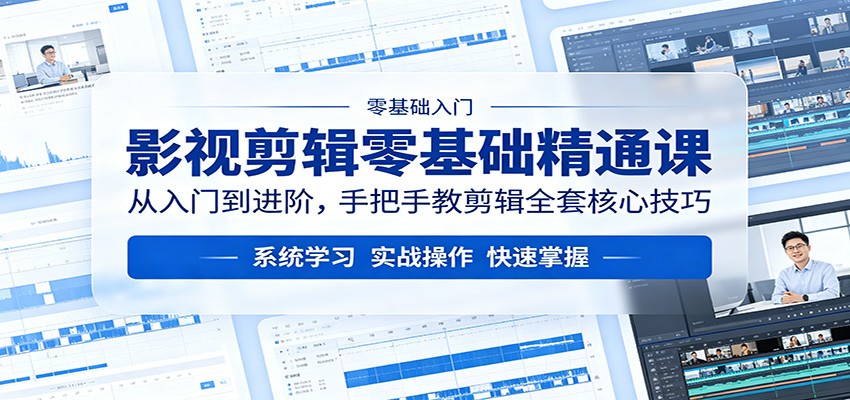影视剪辑零基础精通课：从入门到进阶，手把手教剪辑全套核心技巧-时光云网创