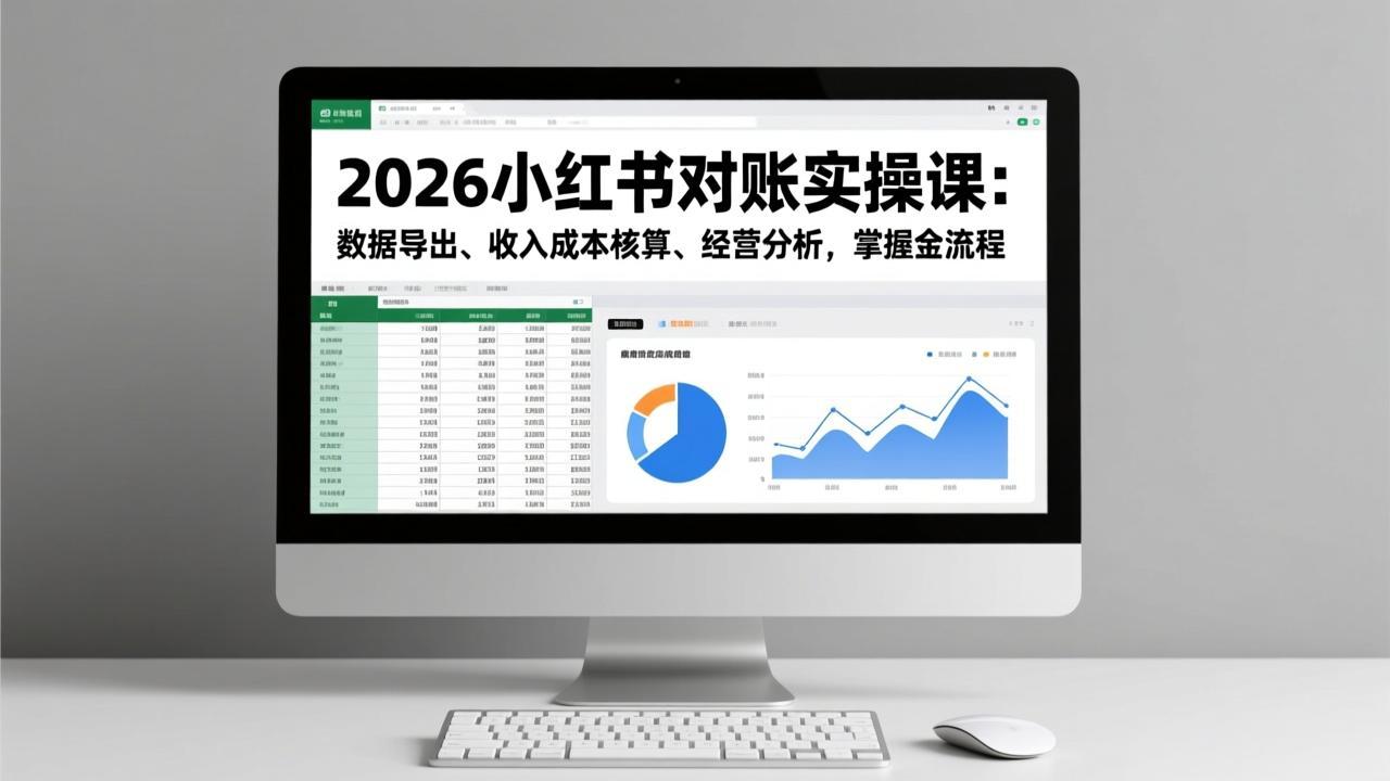 2026小红书对账实操课：数据导出、收入成本核算、经营分析，掌握全流程-时光云网创