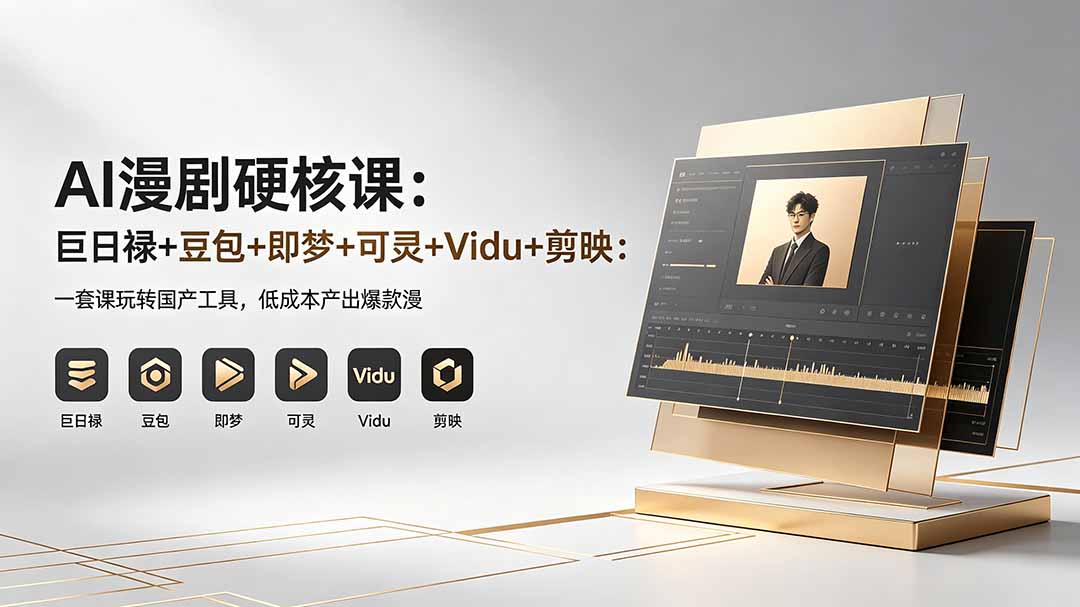 AI漫剧硬核课：巨日禄+豆包+即梦+可灵+Vidu+剪映：一套课玩转国产工具，低成本产出爆款漫剧-时光云网创