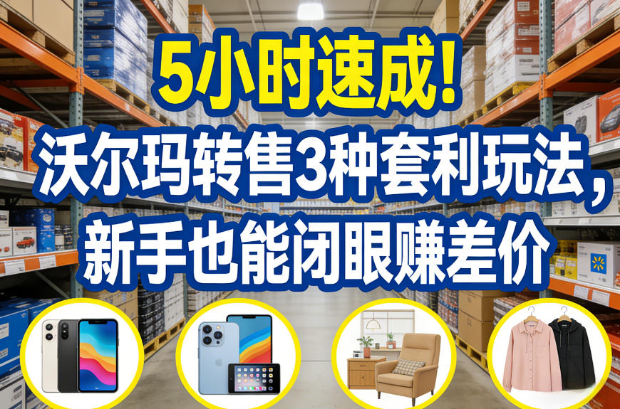 5小时速成！沃尔玛转售3种套利玩法，新手也能闭眼賺差价-时光云网创