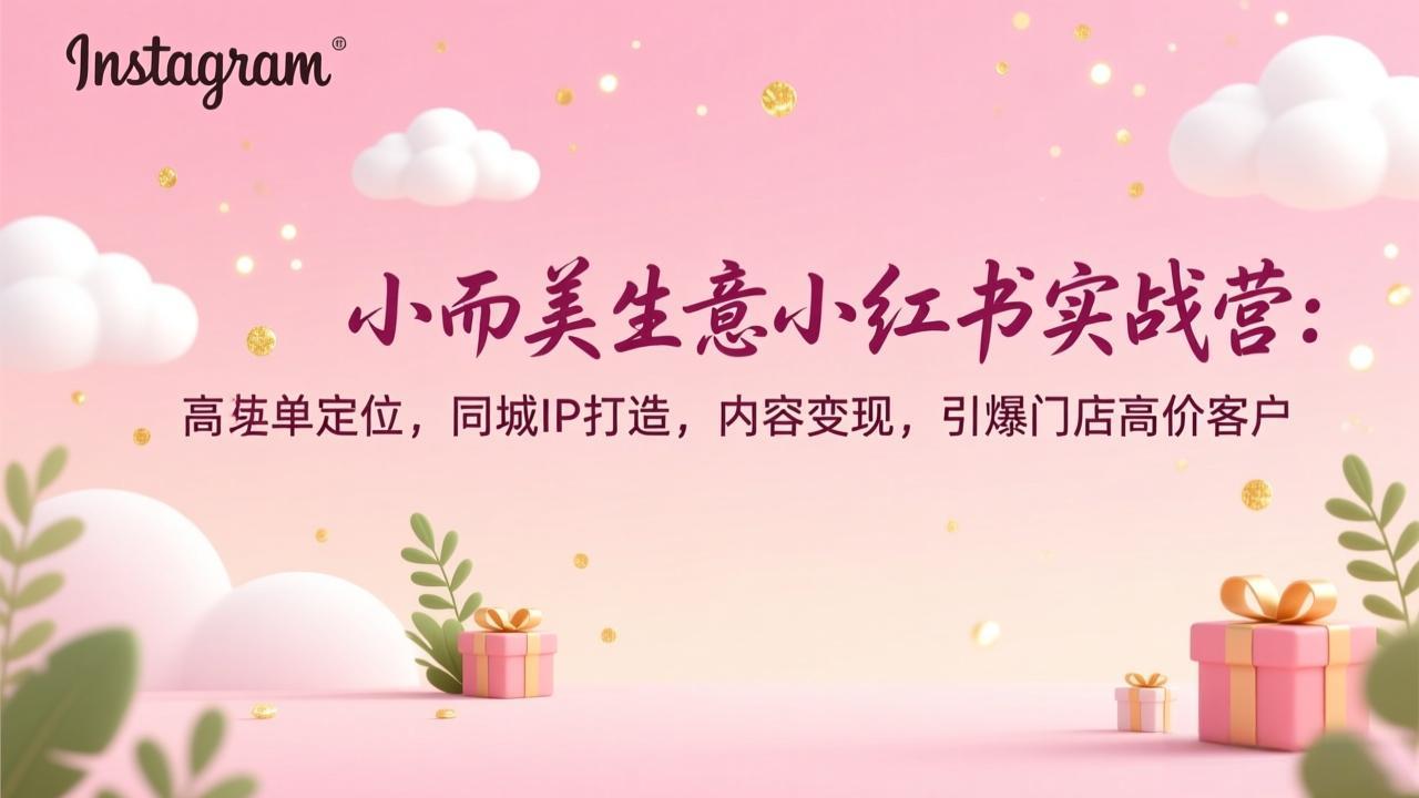 小而美生意小红书实战营：高客单定位，同城IP打造，内容变现，引爆门店高价客户-时光云网创