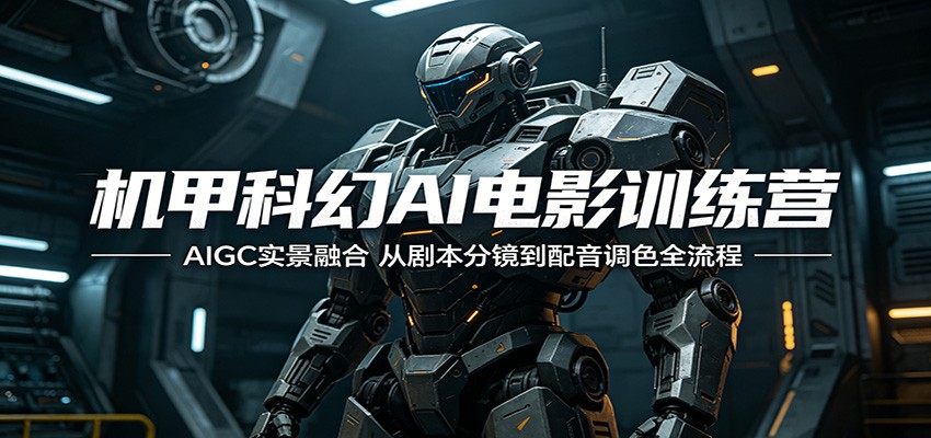 机甲科幻AI电影训练营：AIGC实景融合，从剧本分镜到配音调色全流程-时光云网创