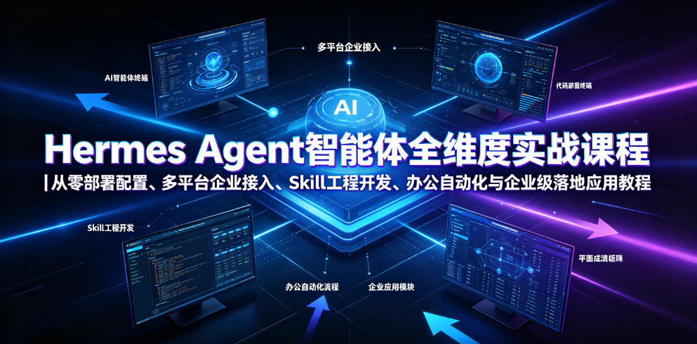 Hermes Agent智能体全维度实战课程｜从零部署配置、多平台企业接入、Skill工程开发、办公自动化与企业级落地应用教程-时光云网创