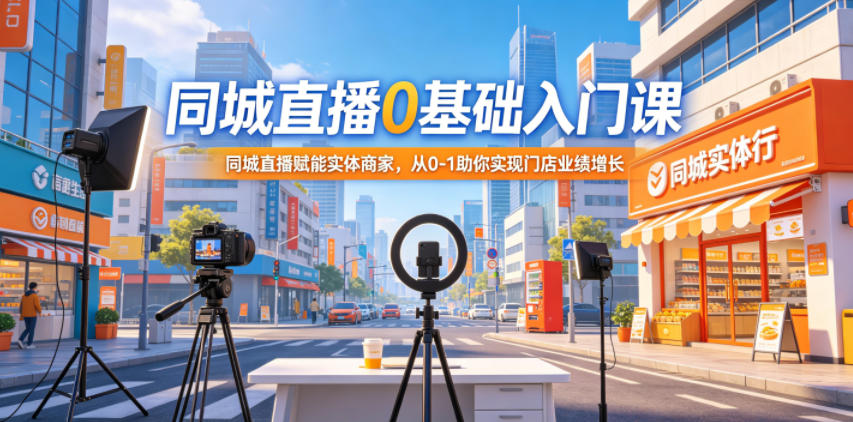 同城直播0基础入门课,同城直播赋能实体商家,从0-1助你实现门店业绩增长-时光云网创