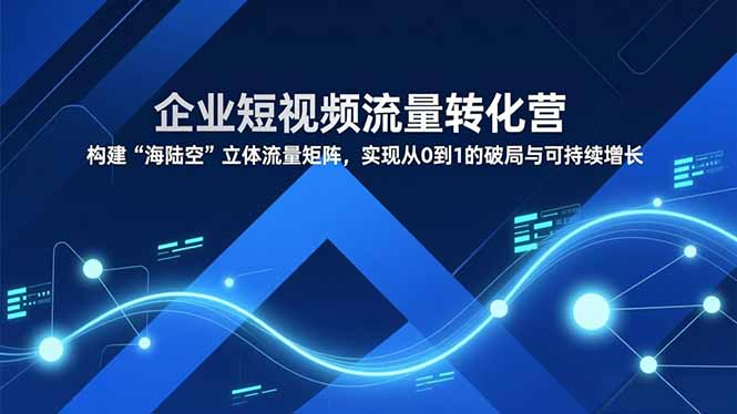 企业短视频流量转化营，构建“海陆空”立体流量矩阵，实现从0到1的破局与可持续增长-时光云网创