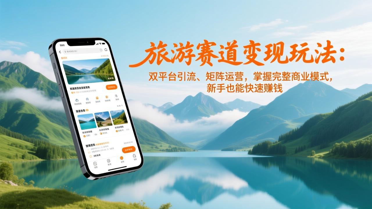 旅游赛道变现玩法：双平台引流、矩阵运营，掌握完整商业模式，新手也能快速赚钱-时光云网创